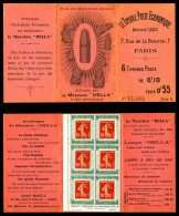 ** N°138-CP3, MANCHON HELLA, 6 Timbres Sur Porte Timbre Vert, RARE Et SUPERBE (certificat)  Qualité: ** - Alte : 1906-1965