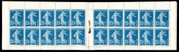 ** N°140-C1a, 25c BLEU CLAIR, Carnet De 20 Timbres, Prix 5 Francs, Couverture Postale, SUPERBE Et RARE (certificat)  Qua - Old : 1906-1965