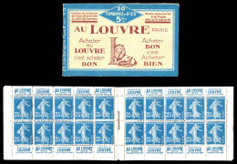 ** N°140-C13, Série 73-A, CARNET DU LOUVRE, 20 Timbres, R.R.R. Et SUPERBE (certificat)  Qualité: ** - Alte : 1906-1965