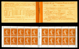 ** N°158-C1, Semeuse, 5c Orange, Couverture Postale (1921), 40 Timbres, Frais Et TB (certificat)  Qualité: ** - Alte : 1906-1965