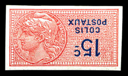 ** N°33, 15c Rouge: Valeur Et COLIS POSTAUX Renversés, Non Dentelé, Non Signalé Non Dentelé. SUPERBE. R.R. (certificat)  - Mint/Hinged