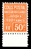 ** N°56, 50c Rouge Bas De Feuille, Très Bon Centrage. SUPERBE. R.R. (certificat)  Qualité: **  Cote: 1750 Euros - Neufs