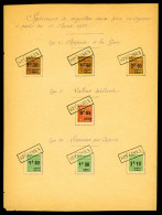 (*) N° 68 à 75 (Maury), Feuille 'SPECIMEN' Du Tarif Du 16 Août 1926. SUPERBE. R.R. (certificat)  Qualité: (*)  Cote: 125 - Nuevos