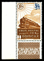 ** N°208c, 3f Locomotive, Surcharge Doublée De La Valeur Faciale, Cdf. SUP (certificat)  Qualité: **  Cote: 800 Euros - Mint/Hinged