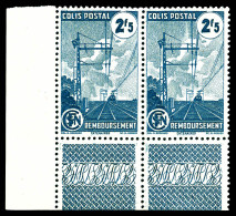 ** N°218Ba, 2f 50 Bleu: Sans Filigrane Tenant à Filigrané En Paire Cdf. TTB (signé Scheller/certificat)  Qualité: **  Co - Mint/Hinged