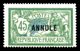 * N°143-CI 1, 45c Vert Et Bleu Surchargé 'ANNULE'. SUP (signé Calves/certificat)  Qualité: *  Cote: 1050 Euros - Cours D'Instruction