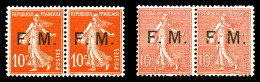 ** N°4a/5a, (N°Maury), 10c Rose Et 10c Rouge: 'F' De La Surcharge Brisé Tenant à Normaux, Les 2 Paires SUP  Qualité: **  - Military Postage Stamps