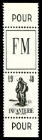 ** N°10A, Non émis: Diptyque Infanterie En Noir (* Sur Bdf).R. Et SUP (certificat)  Qualité: ** - Timbres De Franchise Militaire