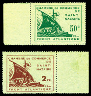 (*) N°8/9, Paire St Nazaire De 1945, Bdf, TTB  Qualité: (*)  Cote: 370 Euros - War Stamps