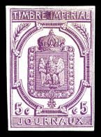 (*) N°4, 5c Lilas, Toujours Sans Gomme. UNE DES GRANDES RARETES DE FRANCE. SUPERBE. (signé Calves/Certificats)  Qualité: - Zeitungsmarken (Streifbänder)