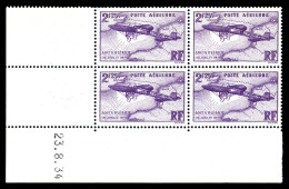 ** N°7, 2f25 Blériot, Bloc De 4 Cdf Daté De 1934. TB  Qualité: **  Cote: 235 Euros - Airmail