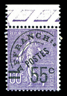 ** N°47, Semeuse, 55c Sur 60c Violet Bdf, TB  Qualité: **  Cote: 350 Euros - 1893-1947