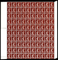 ** N°13, Feuille De Cent N°139c, Avec Date 2.10.25 à Gauche Et N°33813, Superbe. R (certificat)  Qualité: **  Cote: 5541 - Coil Stamps