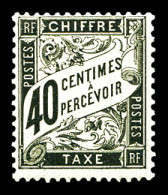 ** N°19, 40c Noir, Fraîcheur Postale. SUP (signé Brun/certificat)  Qualité: ** - 1859-1959 Mint/hinged