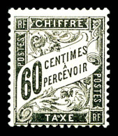 * N°21, 60c Noir, Fraîcheur Postale, SUP (signé Brun/certificat)  Qualité: *  Cote: 1000 Euros - 1859-1959 Mint/hinged