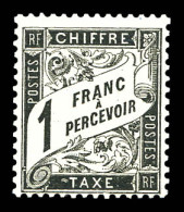 ** N°22, 1F Noir, Fraîcheur Postale. SUP (Certificat)  Qualité: ** - 1859-1959 Mint/hinged