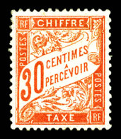 * N°34, 30c Rouge-orange, Quasi **, Bon Centrage. SUP (certificat)  Qualité: *  Cote: 950 Euros - 1859-1959 Mint/hinged