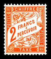 * N°41, 2f Rouge-orange, Très Bon Centrage. TB  Qualité: *  Cote: 520 Euros - 1859-1959.. Ungebraucht