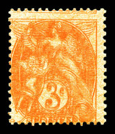 ** N°109j, 3c Orange: DOUBLE IMPRESSION Sur Papier GC, On Ne Connait Que 5 Exemplaires De Cette Variété. SUPERBE. R.R. ( - Nuevos