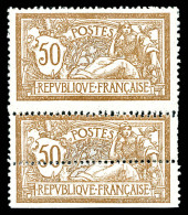 * N°120, 50c Merson, Piquage Décalé Tenant à Normal. SUP (certificat)  Qualité: * - Unused Stamps