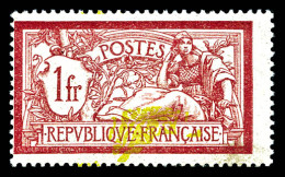 ** N°121b, 1F Merson, Centre à Cheval. TTB (certificat)  Qualité: ** - Unused Stamps