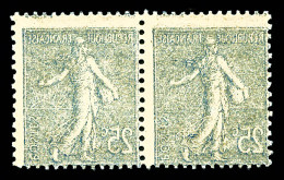 ** N°132d, 25c Bleu: Impression Recto-verso Sur Paire, SUP (certificat)  Qualité: **  Cote: 700 Euros - Unused Stamps