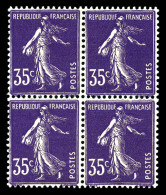 ** N°142b, 35c Violet Type II, Bloc De Quatre. TTB  Qualité: **  Cote: 300 Euros - Nuevos