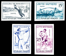 ** N°1161/1164, Série Jeux Traditionnels De 1958. TB  Qualité: **  Cote: 180 Euros - Color Proofs 1945-…