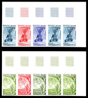 ** N°2247/2248, Paire Croix Rouge De 1982 En Bandes De 5 Dont 1 Multicolore, Cdf. TB  Qualité: **  Cote: 700 Euros - Color Proofs 1945-…