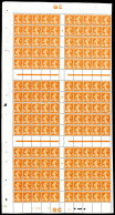 ** N°141, 30c Orange En Feuille Complète De 150 Exemplaires. TB. R.R. (certificat)  Qualité: **  Cote: 8250 Euros - Ganze Bögen
