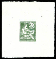 (*) N°125, Mouchon, 15c: épreuve Couleur Non Adoptée Vert, Très Jolie Pièce (certificat)  Qualité: (*) - Künstlerentwürfe