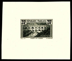 (*) N°262, Pont Du Gard: Epreuve En Noir Sur Feuillet, R.R.R (certificat)  Qualité: (*) - Künstlerentwürfe