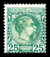 * N°6, Charles III, 25c Vert, TB (certificat)  Qualité: *  Cote: 1020 Euros - Unused Stamps
