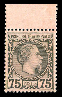 ** N°8, Charles III, 75c Noir Sur Rose, Bord De Feuille, Bon Centrage, SUPERBE (certificat)  Qualité: ** - Unused Stamps