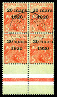 ** N°43, Mariage De La Princesse Charlotte, 5F +5F ROSE FONCE Sur Verdâtre En Bloc De Quatre, Bord De Feuille Obl MONTE- - Unused Stamps