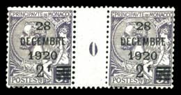 ** N°50, 2f Sur 5f Violet En Paire Millésime '0'. TB  Qualité: **  Cote: 325 Euros - Unused Stamps