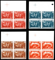 (*) N°56/64, Vues De La Principauté En Blocs De 4. Non Dentelés. TTB. R. (certificat)  Qualité: (*)  Cote: 4000 Euros - Unused Stamps