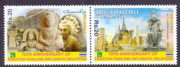 PAKISTAN 2021 Joint Issue, Buddha, 70th Anniversary Diplomatic Relations Pakistan & THAILAND, Se-tenant Set Of 2v. MNH - Pakistan