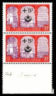 ** N°70b, +5f Sur 5f Rouge Et Violet: Cinquième Arbre Tenant à Normal En Paire Bdf. TTB  Qualité: **  Cote: 335 Euros - Unused Stamps