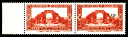 ** N°167b, +60c Sur 90c Rouge Tenant à Non Surchargé En Paire Bdf. SUP (signé Brun/certificat)  Qualité: **  Cote: 1875  - Unused Stamps