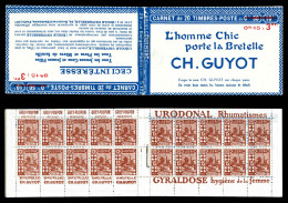 ** Carnets N°39-C1, Série 122-A, EU Et GUYOT. SUP (certificat)  Qualité: **  Cote: 450 Euros - Unused Stamps