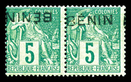 ** N°4b, 5c Vert: Surcharge Renversée Tenant à Normal. SUP (certificat)  Qualité: **  Cote: 610 Euros - Unused Stamps