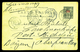 O Entier Postal 10c Surchargé CHINE Obl Càd PEKIN Le 6.7.07 + Cachet Maritime Yokohama à Marseille Le 19.7.1907 + Cachet - Covers & Documents