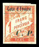 ** Colis-Postaux N°15, 1f Rose Sur Paille, Variété IMPRESSION SUR LA GOMME, Non Repertorié. SUP. R. (certificat)  Qualit - Ongebruikt