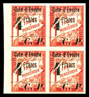 ** Colis-Postaux N°21, 4f Sur 1f Rose En Bloc De Quatre Bord De Feuille. SUPERBE. R. (certificat)  Qualité: **  Cote: 28 - Unused Stamps