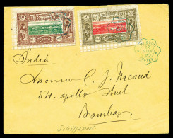 O N°10 Et 13 Obl Càd De DJIBOUTI Sur Lettre Du 22 Nov 95 Sur Lettre à Destination De BOMBAY. TTB (certificat)  Qualité:  - Covers & Documents