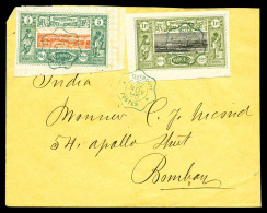 O N°9 Et 17 Obl Càd De Djibouti Sur Lettre Du 22 Nov 95 à Destination De Bombay, Au Verso Cachets De Transit à Aden Et D - Brieven En Documenten