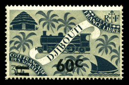 * N°255C, Non émis De 1945: Locomotive, 60c Sur 30c Noir, Surcharge Noire, SUP (certificat)  Qualité: *  Cote: 450 Euros - Nuevos