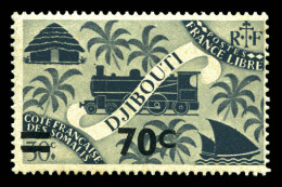 ** N°256B, Non émis De 1945: Locomotive, 70c Sur 30c Noir, Surcharge Noire, SUP (certificat)  Qualité: **  Cote: 500 Eur - Unused Stamps