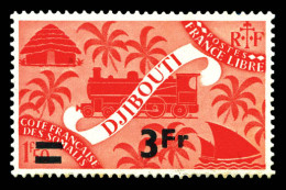 ** N°259G, Non émis De 1945: Locomotive, 3f Sur 1f50 Rouge, Surcharge Noire, SUP (certificat)  Qualité: **  Cote: 500 Eu - Unused Stamps